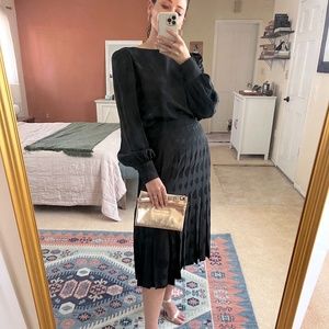 Silk polka dot two-piece set